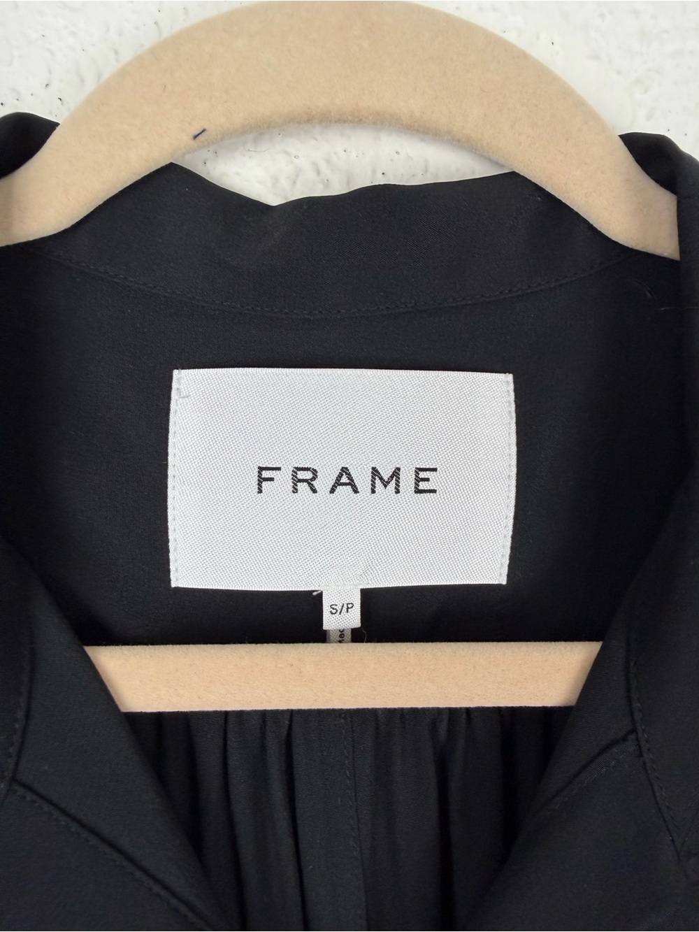 Frame Gillian Puff Sleeve Silk Top 3/4 Sleeve Button Up Black Small - Picture 8 of 15